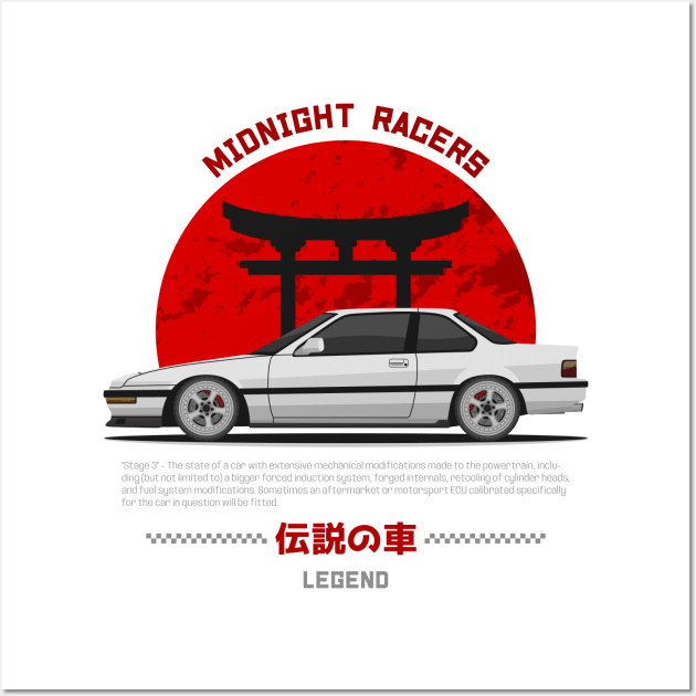 Tuner White Prelude MK3 JDM Wall Art by GoldenTuners